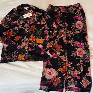 NWT Johnny Was Black Floral pajama set